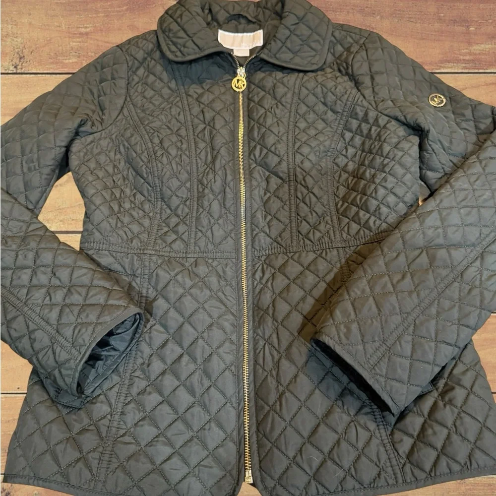 Michael Kors Women's Thin Diamond Quilted Spring Jacket With Gold Accents SizeXS - Picture 8 of 14